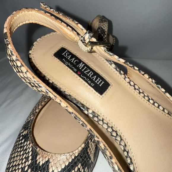 Isaac Mizrahi Elegant Snakeskin Slingback Heels Size 8.5 - Picture 9 of 12